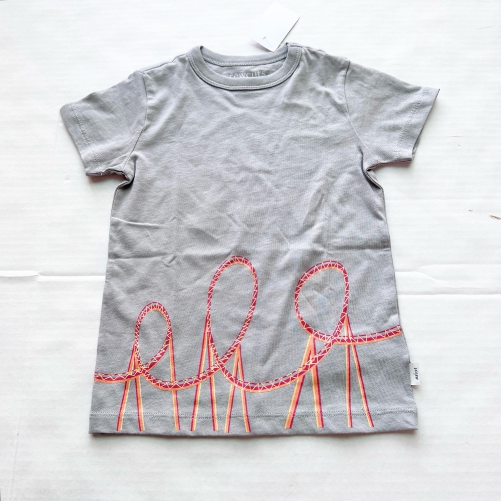 Crewcuts Boy New Roller Coaster T-Shirt 
in Gray/Orange NWT Size XXS 2-3Y